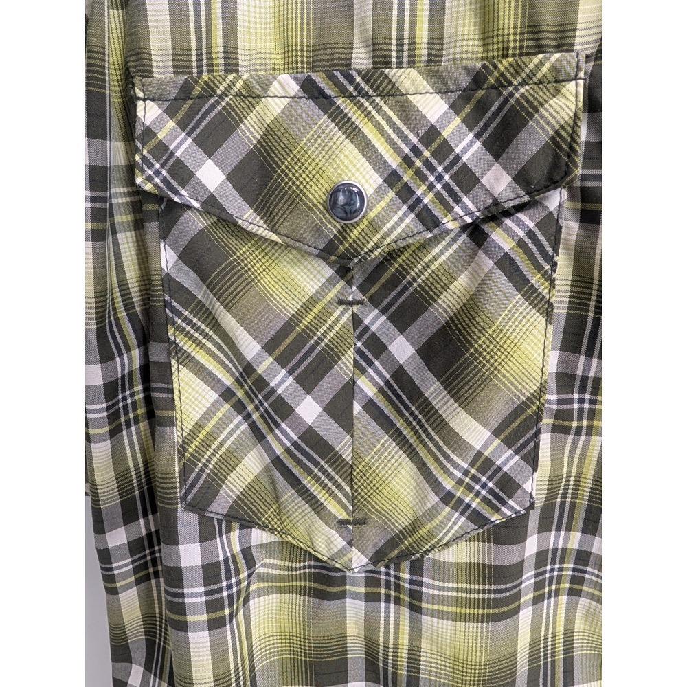 Kuhl Eluxur Men's Pearl Snap Short Sleeve Shirt - size XL - Green Plaid - Picture 6 of 16